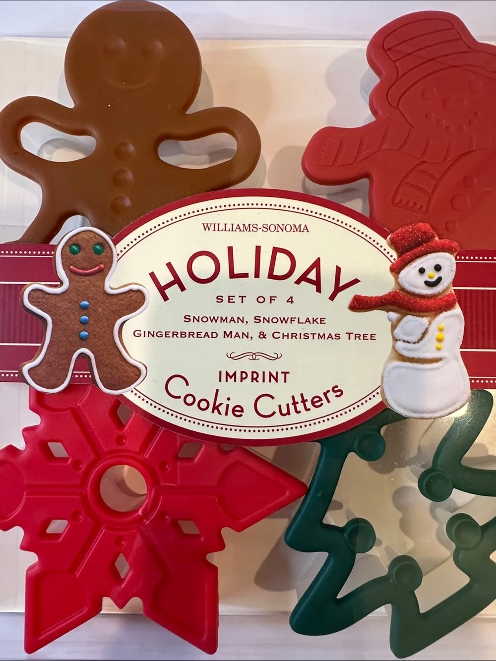 Williams Sonoma Holiday Imprint Cookie Cutter Set of 4 & Spatula #2